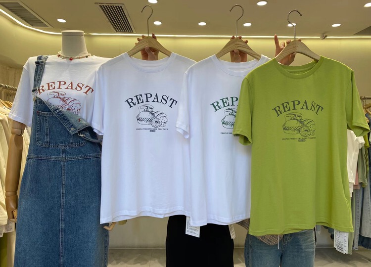 New year in early spring! [Boran buran] Korean round neck letter short sleeve T-shirt 7116# XYY
