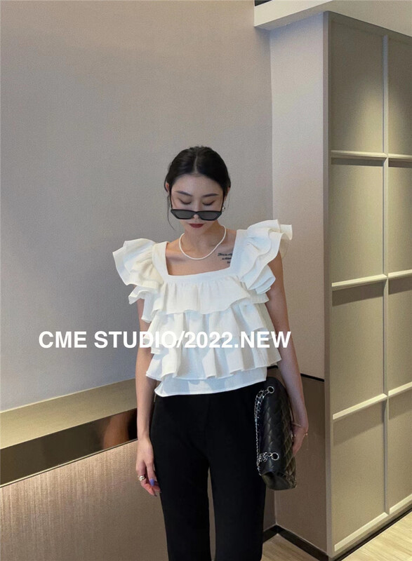 [CME studio] Korean style square neck shirt 8257# ozq