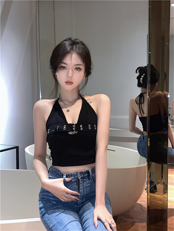 New in early summer! [DS +] spice girl short neck vest / sling 3093# JJ