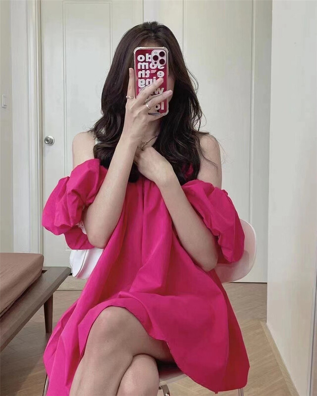 New in early summer! [Korean C family] French style one shoulder clean dress 8550# PCZ