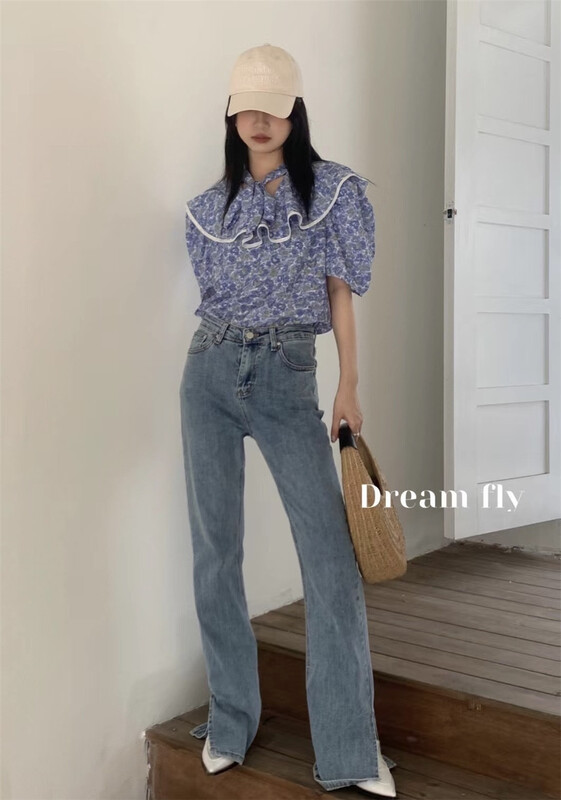 New in early summer! [dream fly] fashion foreign style floral blouse ys1-61093# XJ