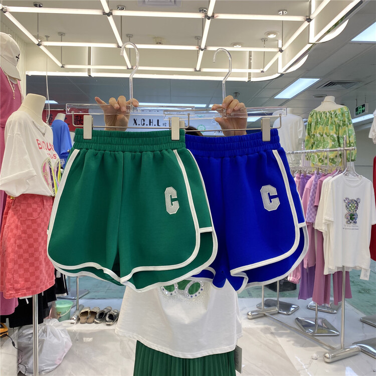 goods in stock! New in early summer! [HS Korean custom] versatile space cotton c letter casual shorts 28028# hjy