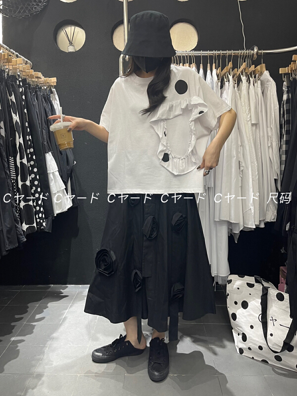 New in early summer! [size] Korean solid petal wave dot short sleeve T-shirt 3250# LSW