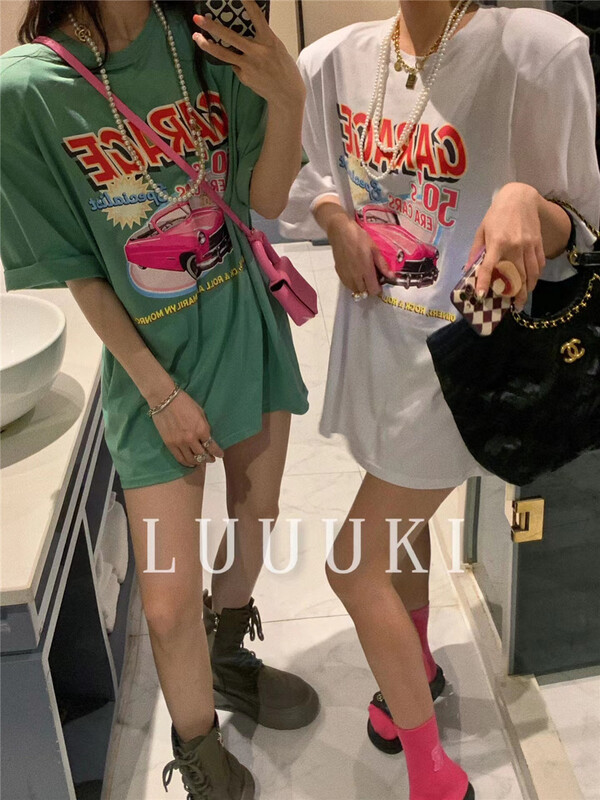[luuki] car loose and versatile short sleeved T-shirt (T-shirt only) 23071# ozq