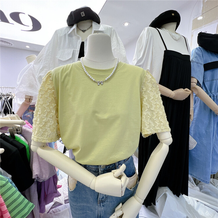 [mm9] pleated loose fit short sleeve T-shirt 6031# XYJ