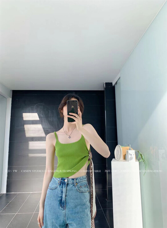 [candy] simple solid color comfortable vest / sling b6006# ZSY