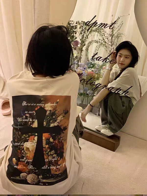 [kakamee] retro fashion versatile short sleeve T-shirt 3979# LSL