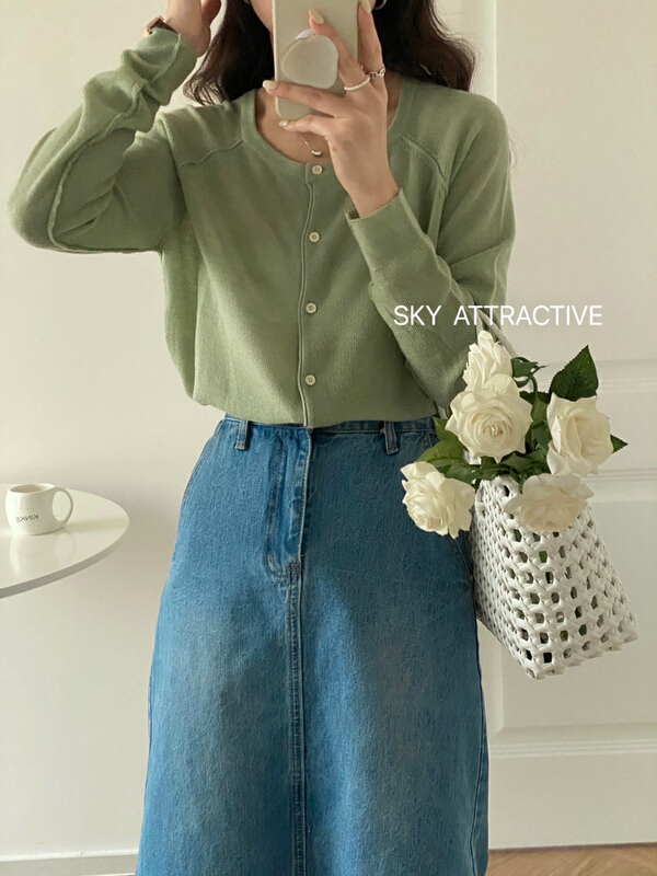New year in early spring! [sky] button fashion Korean knitted cardigan ys1-3658# HBx