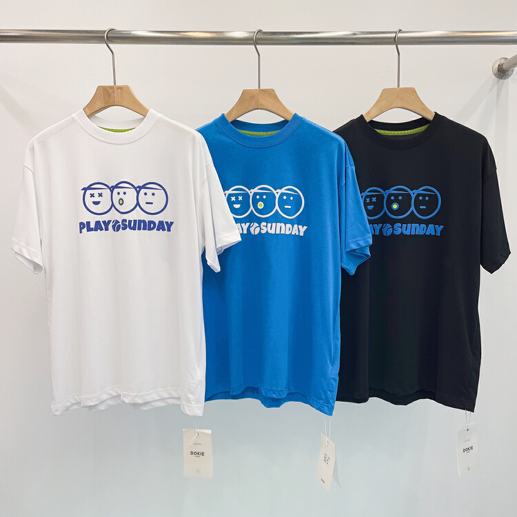 [DOKIE jeans] cotton cartoon foaming process men's and women's Korean Short Sleeved T-shirt 3025# PxQ