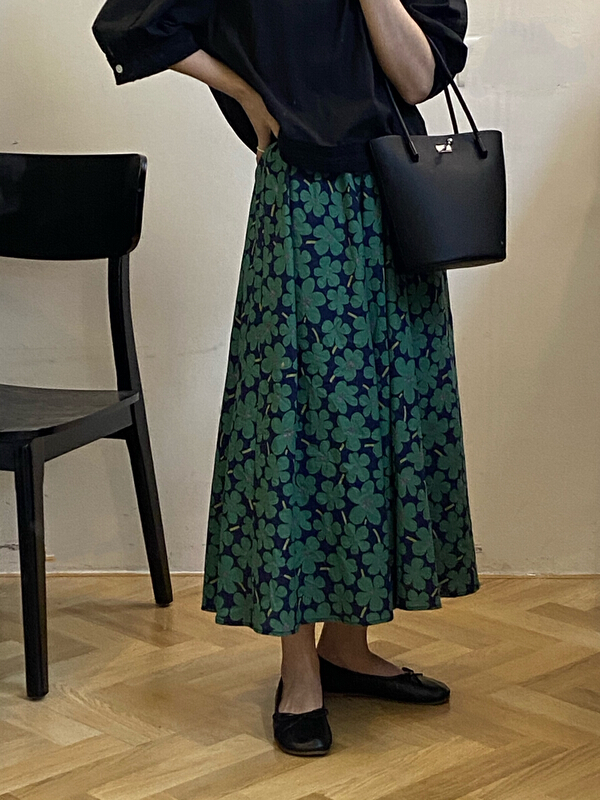New in early summer! [tototellme] Korean slim elastic waist printed skirt (excluding top) 23120# HBx