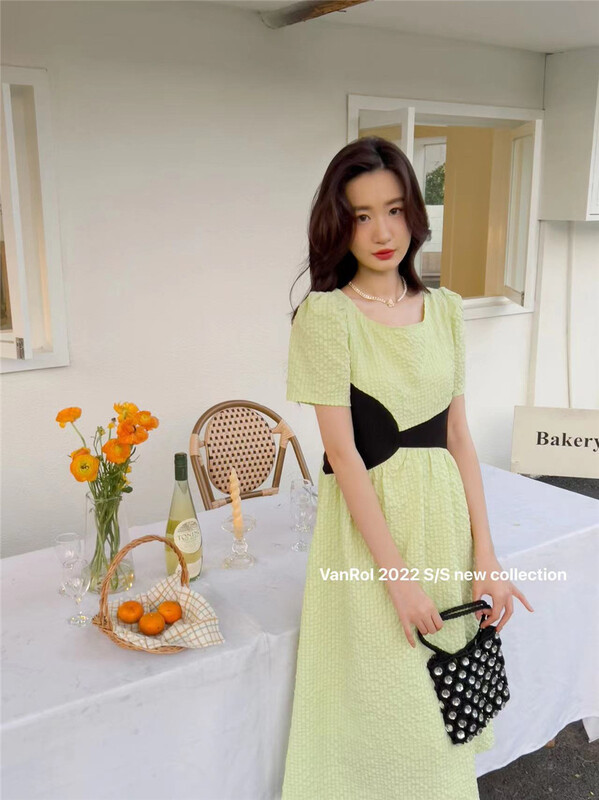 In early summer! [vanroi van Rompuy] Korean style patchwork dress 3009\hjy