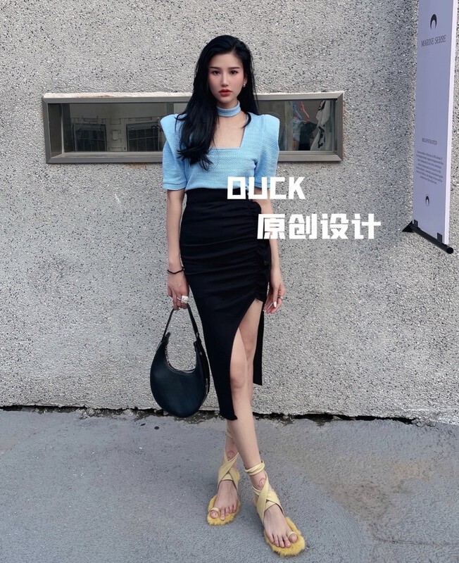 goods in stock! New in early summer! [duck] Fangling Korean fashion blouse (with BIB) 52215# LSW