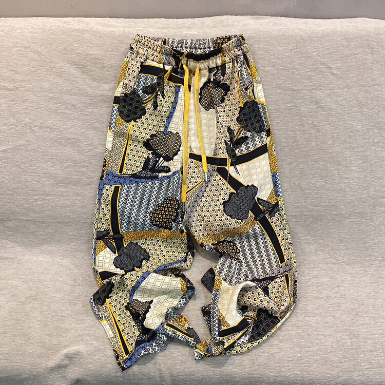 [Qijia +] retro perisven loose wide leg floor dragging casual pants 7698# JJ
