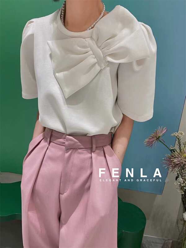 New in early summer! [fenla] bow fashion sweet short sleeve T-shirt 5503# XYJ