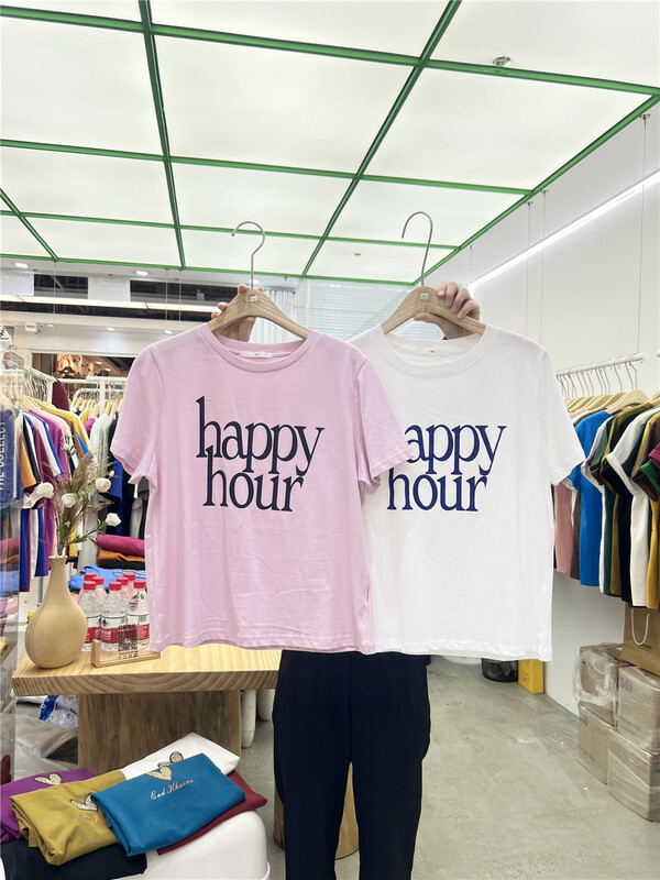 New year in early spring! [1986] simple, fashionable and versatile letter printed short sleeve T-shirt 321# LSL