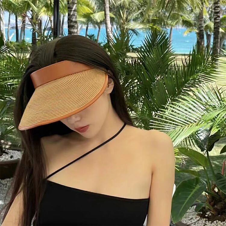 [Wang] casual leather side empty top hat 10016# zxl