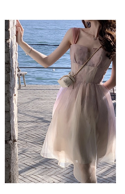 New in early summer! [L.L studio] French retro suspender waist dress 7425# PCZ