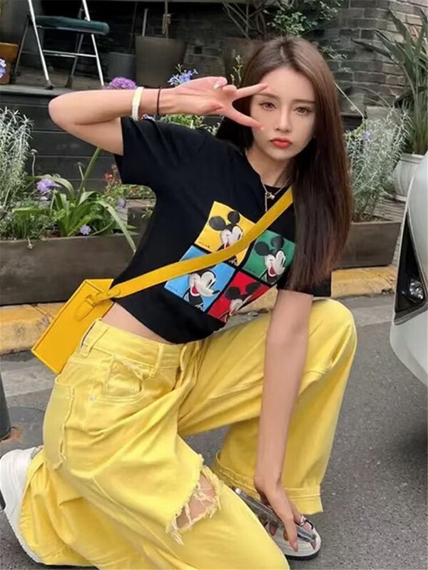 [Kili] Mickey fashion versatile short sleeve T-shirt 21896# XYJ
