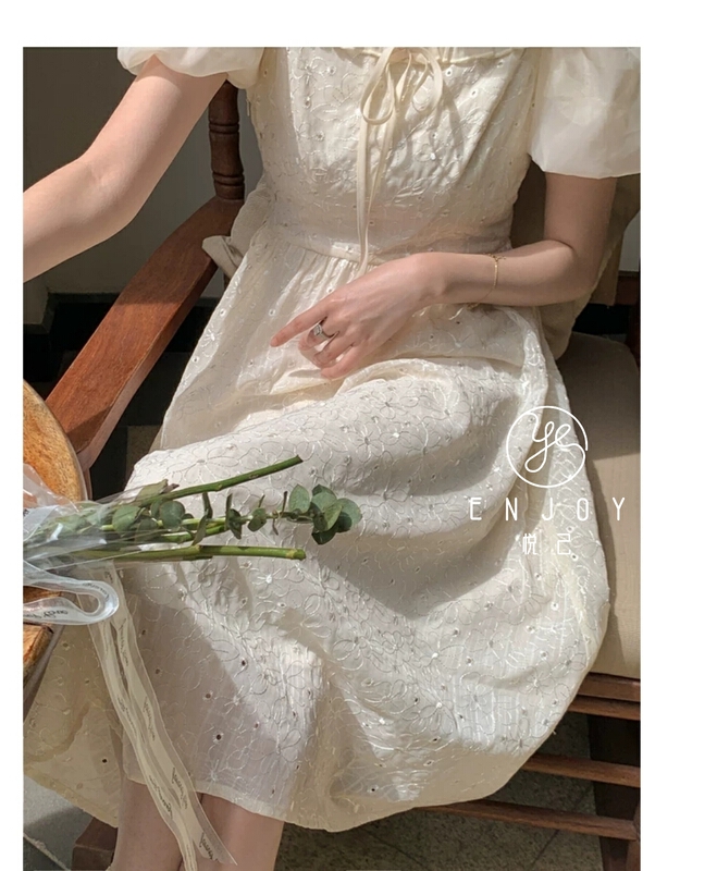 New in early summer! [enjoy · Yueji] fashion medium and long bubble sleeve dress 8779# PCZ