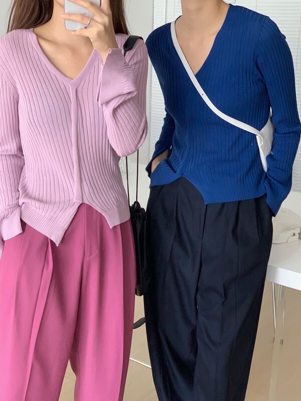 Original price 89.11! New year in early spring! [clean space] simple Korean V-neck versatile knitted cardigan 31168# CLS