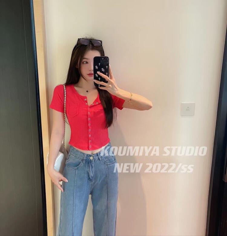 [koumiya] simple, versatile, slim fit and foreign style blouse 8977# PCZ