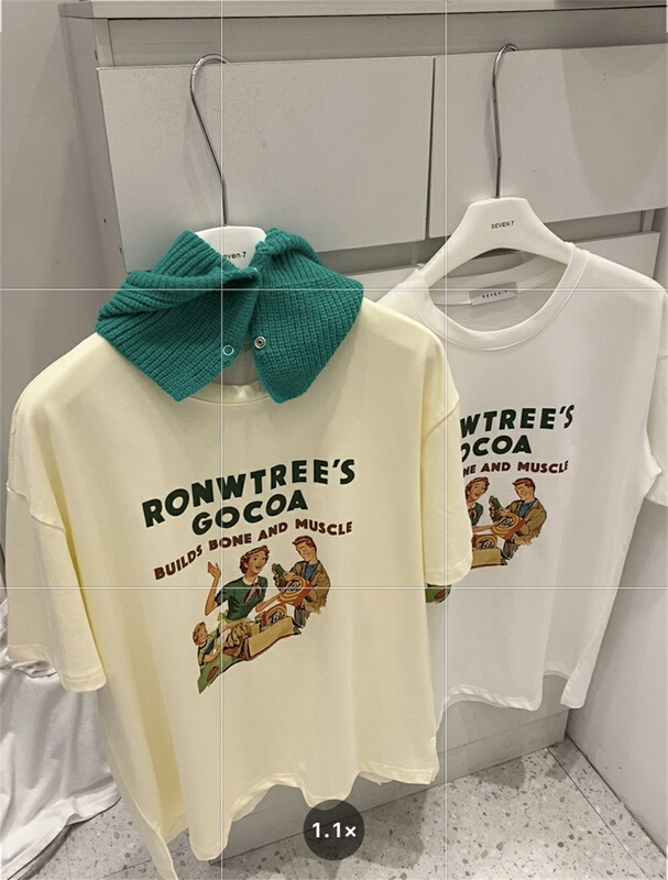 New in early summer! [seven 7] printed Pullover Korean Short Sleeve T-shirt 3041# WTT