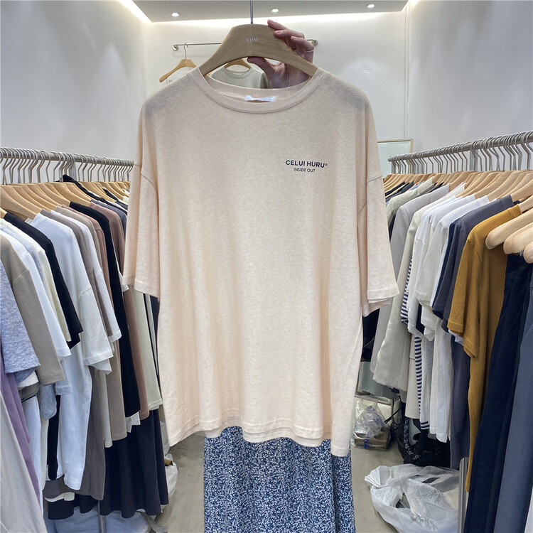 [xhm] simple letters Casual Short Sleeve T-shirt 818# ZSY