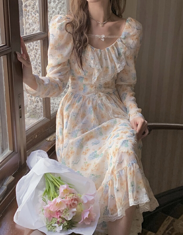 New year in early spring! [Huaxi] milk sweet waist band Fairy Dress (only dresses) 8609# PCZ