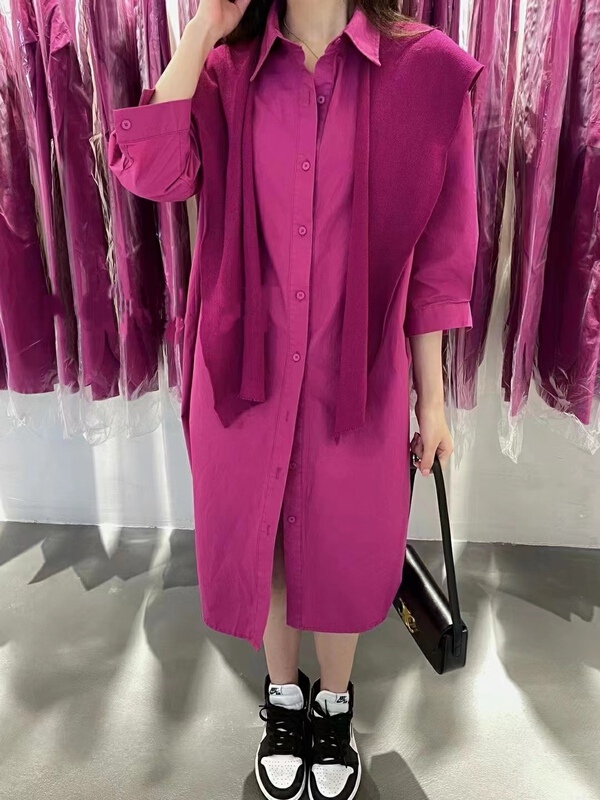 New in early summer! [OIT] Korean casual shirt dress (without shawl) ys1-9073# HBx
