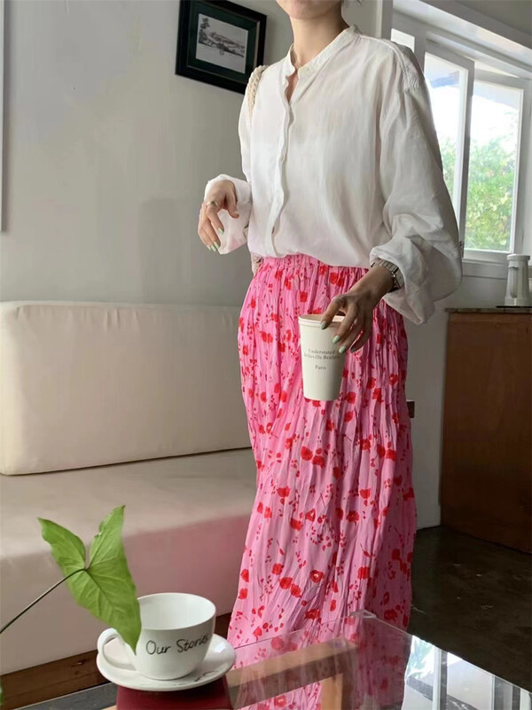 New in early summer! [Susan] Korean fashion floret, foreign style, versatile skirt z1091# LSW