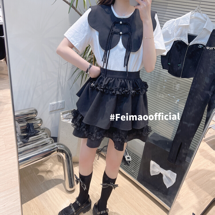 goods in stock! [Feimao Philippine cat] Korean versatile fashion skirt ym-7071# LSL