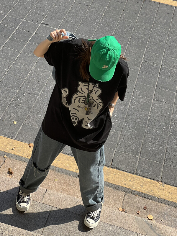 [bobo1972] Korean loose cartoon short sleeve T-shirt ay229201# ozq