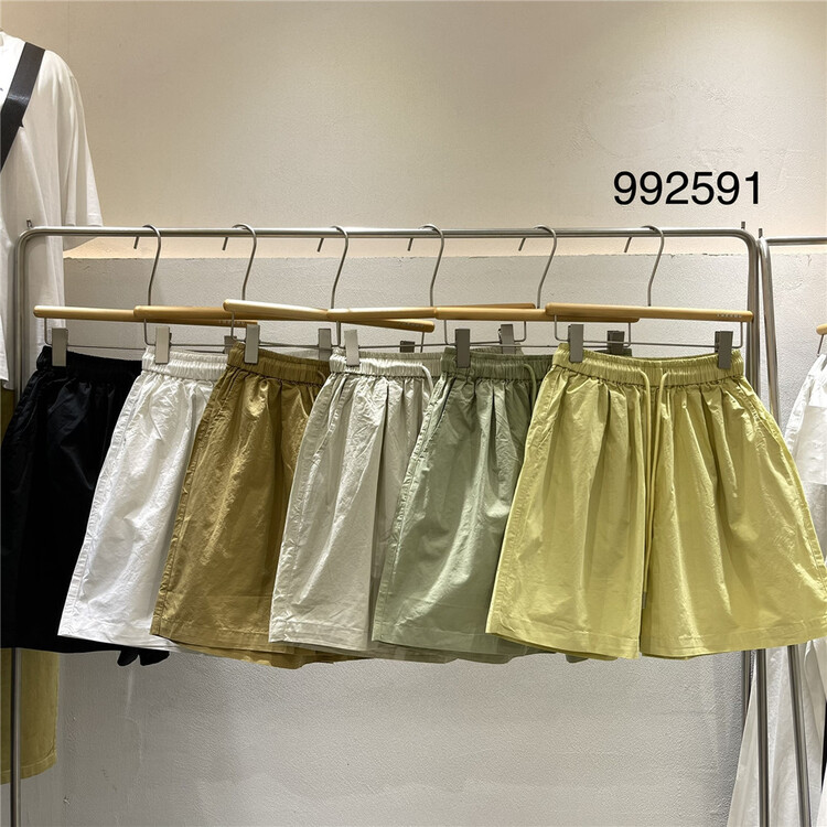 [twenty printed wood] elastic waist drawcord comfortable casual shorts 992591# L