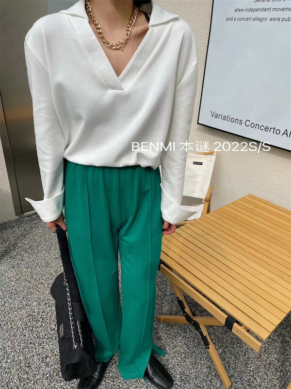 New year in early spring! [Ben. Mi mystery] simple solid color V-Neck Sweater 1062# ll