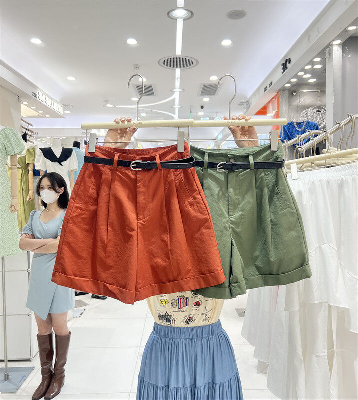 goods in stock! New in early summer! [Kexin] comfortable and versatile solid casual shorts (with belt) 6067# LSL