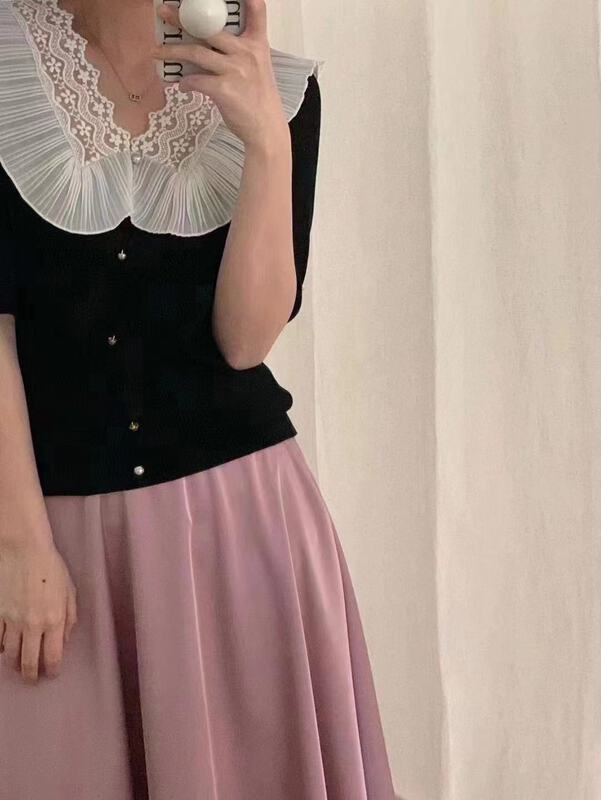 [alike] French style stitched Lace Ruffle blouse 60001# LSW