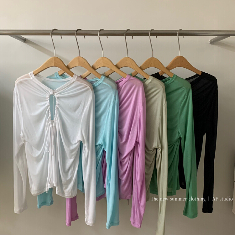 [AF] simple solid color versatile sunscreen shirt 36561# XYY