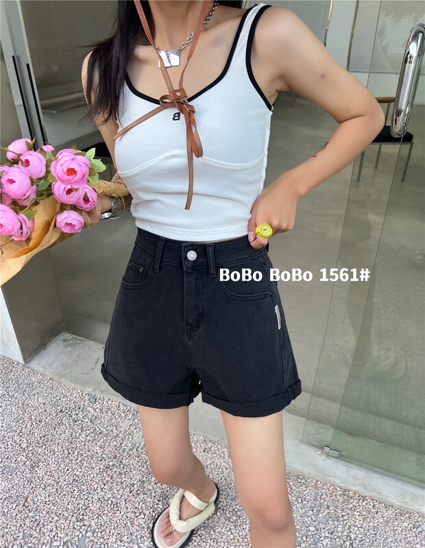 [Bobo] Korean casual versatile denim shorts 1561# cqw