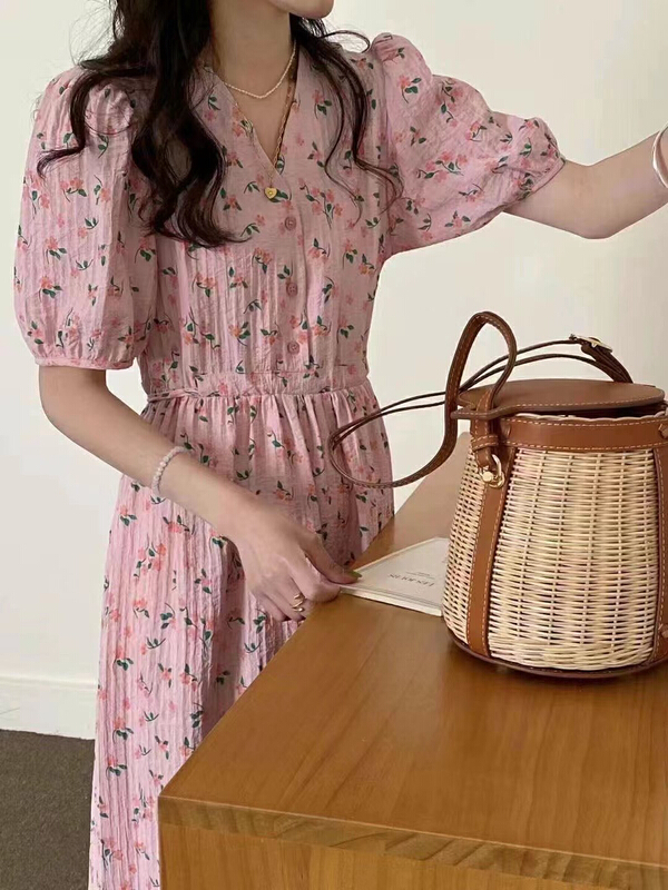 [Dai Dai] fashion floral medium length dress 4630# HBx