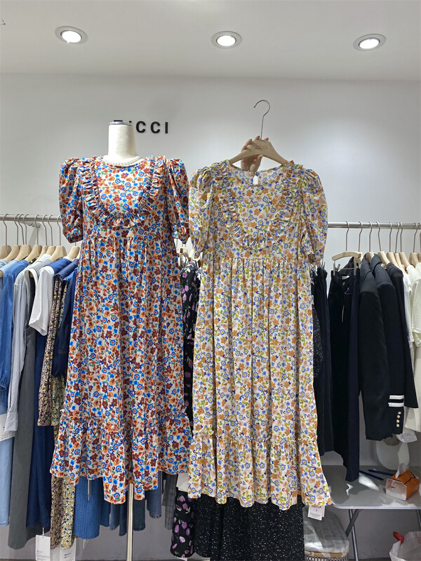 goods in stock! New in early summer! [zicci] fashion bubble sleeve floral dress 10575# lwy