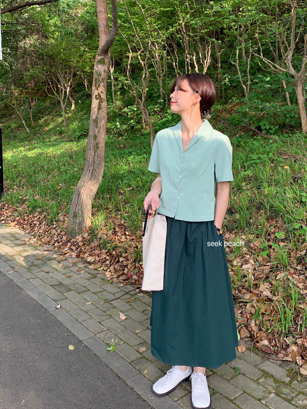 [seek peach] Korean version gentle temperament shirt 5183# ll