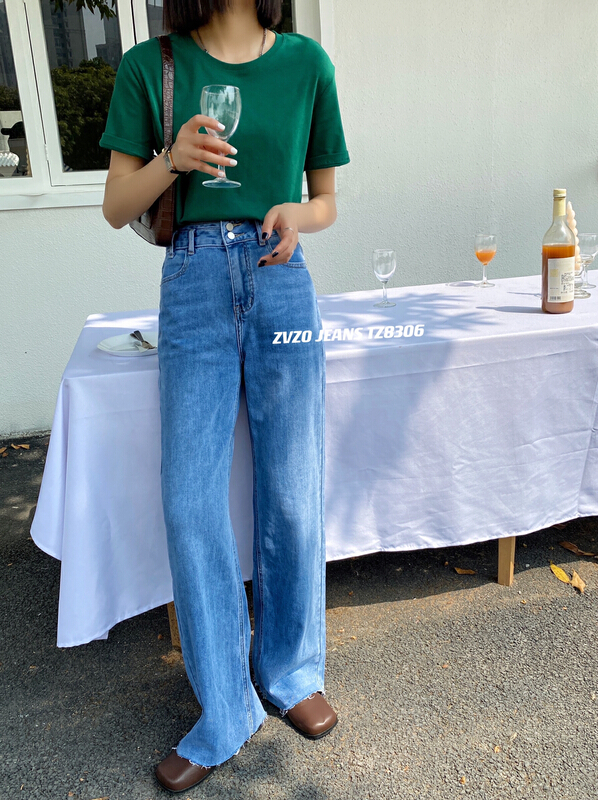 Original price 111.97! New year in early spring! [zvzo] Korean double button straight jeans tz8306# CLS
