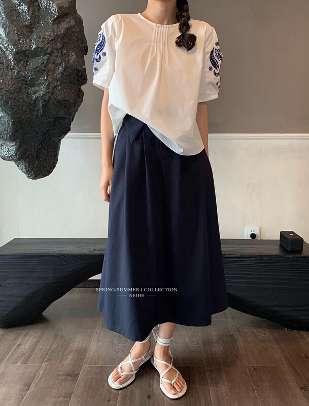 [neihe] high waist versatile umbrella skirt and skirt 11306# zxx