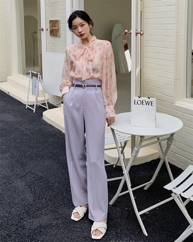 New year in early spring! [Hanna Hanna] temperament high waist thin trousers (with belt) 3065# XJ