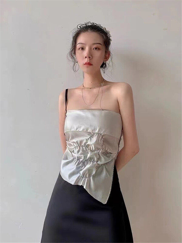 【怡尚服飾】百搭基礎短款純色背心+韓版辣妹短款拼色背套裝  A9043#  JJ