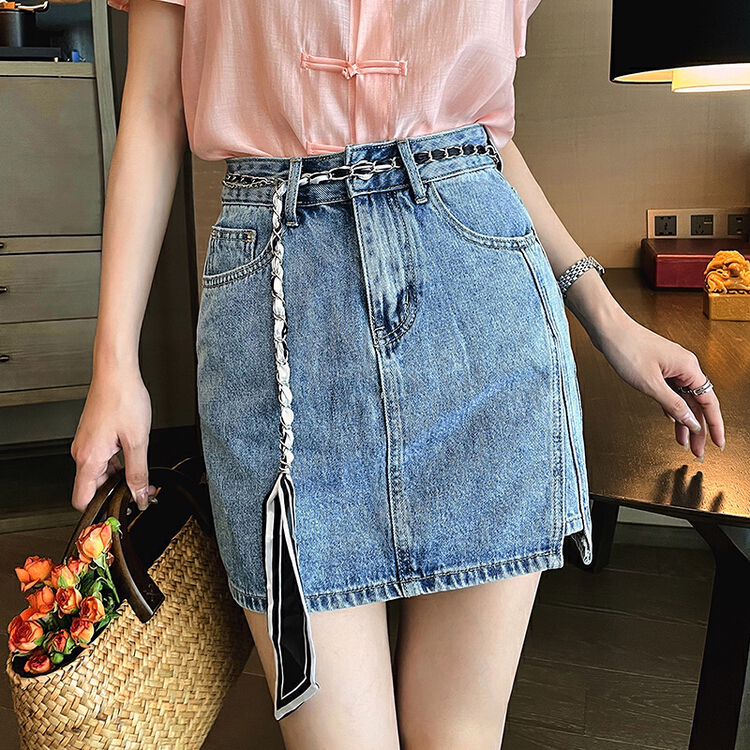 [Hanna including that] high waist slim casual shorts (with chain) m6153# XJ