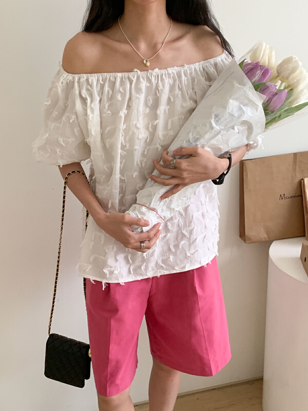 [Tn] line shoulder thin versatile shirt c2507# cqw