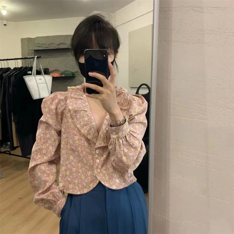 goods in stock! New in early summer! [June 6th] Vintage lotus leaf collar floral shirt ys1-2288# WPL