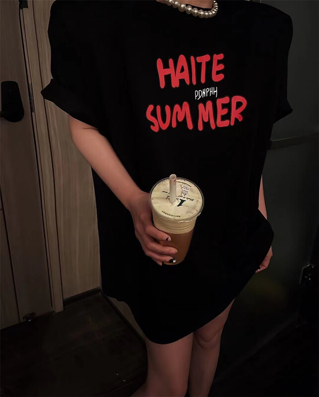 [strict selection of buyers - God of wealth] personalized letter shoulder pad Casual Short Sleeve T-shirt 1510# Cl