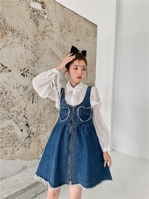 [AC] ghost horse girl denim vest design dress 6846# JJ